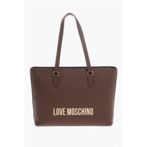 LOVE Faux Leather Tote Bag with Golden Embossed Maxi Logo