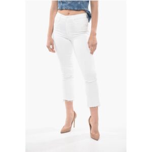 Frayed-Hem Light Wash Slim Fit Jeans 19cm