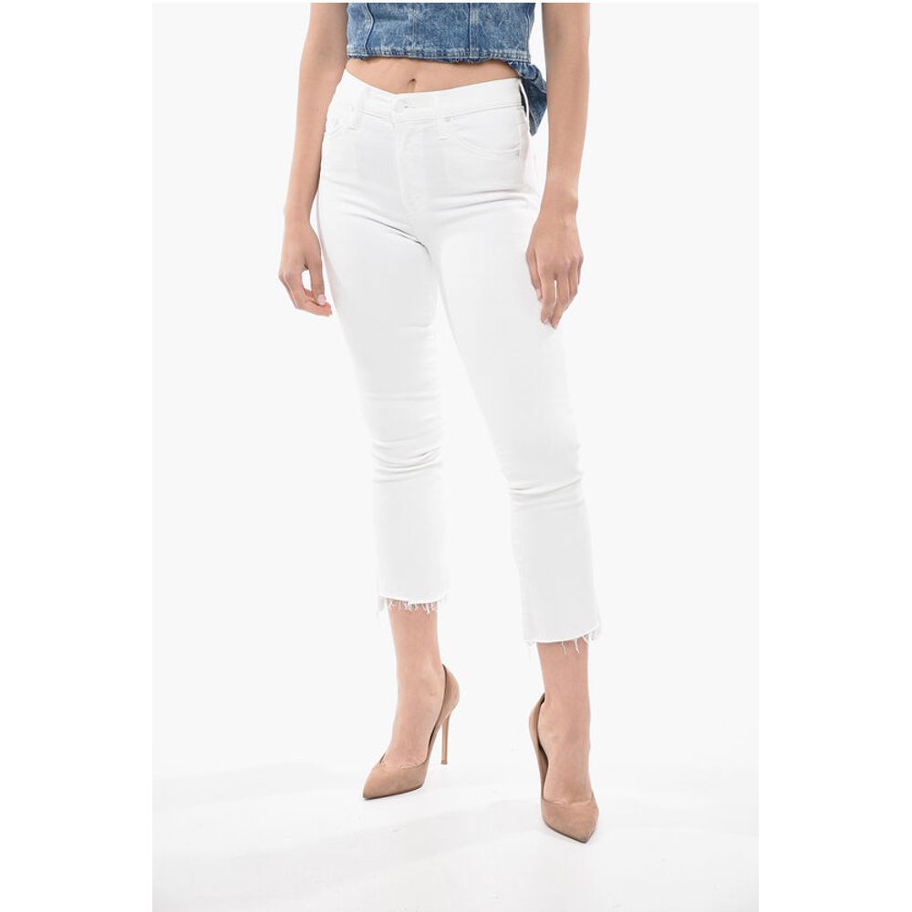 Frayed-Hem Light Wash Slim Fit Jeans 19cm