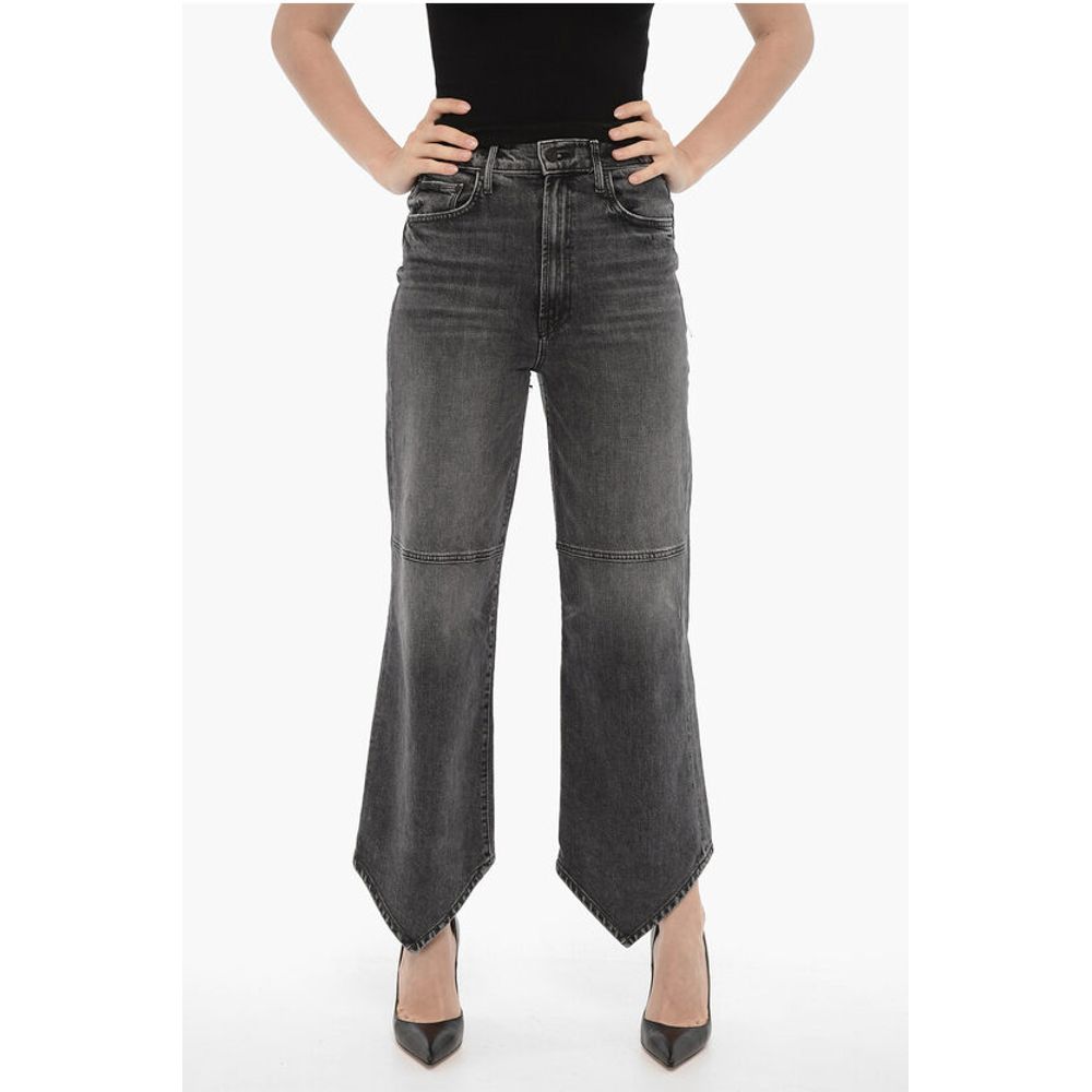 Dark Wash THE DAGGER FLOOD Jeans With Asymmetrical Ankle 25c