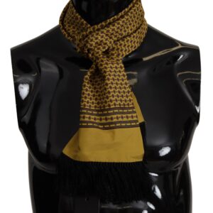 Elegant Yellow Silk Men's Scarf