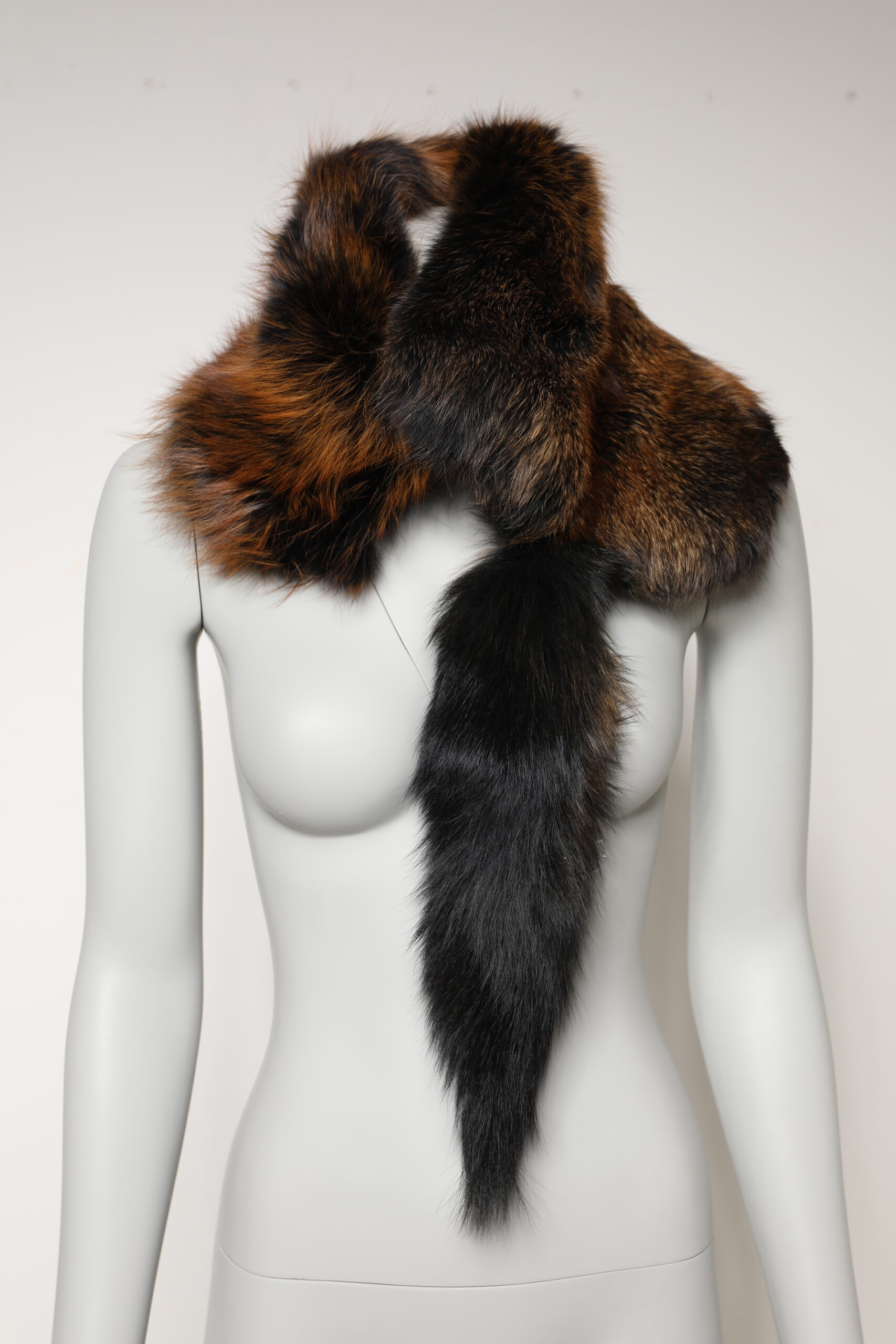 Brown Red Fox Fur Neck Warmer Winter Scarf