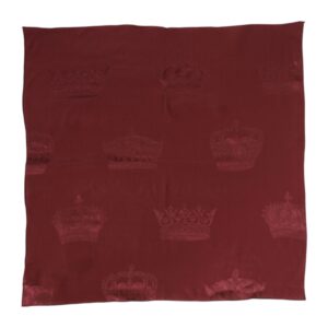 Maroon Silk Crown Square Men Foulard Scarf