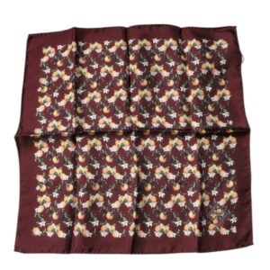 Maroon Oranges Silk Square Handkerchief Scarf