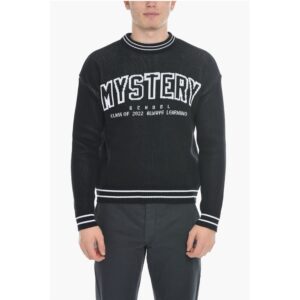Organic Cotton Crew-Neck Sweater with Contrast Embroidery