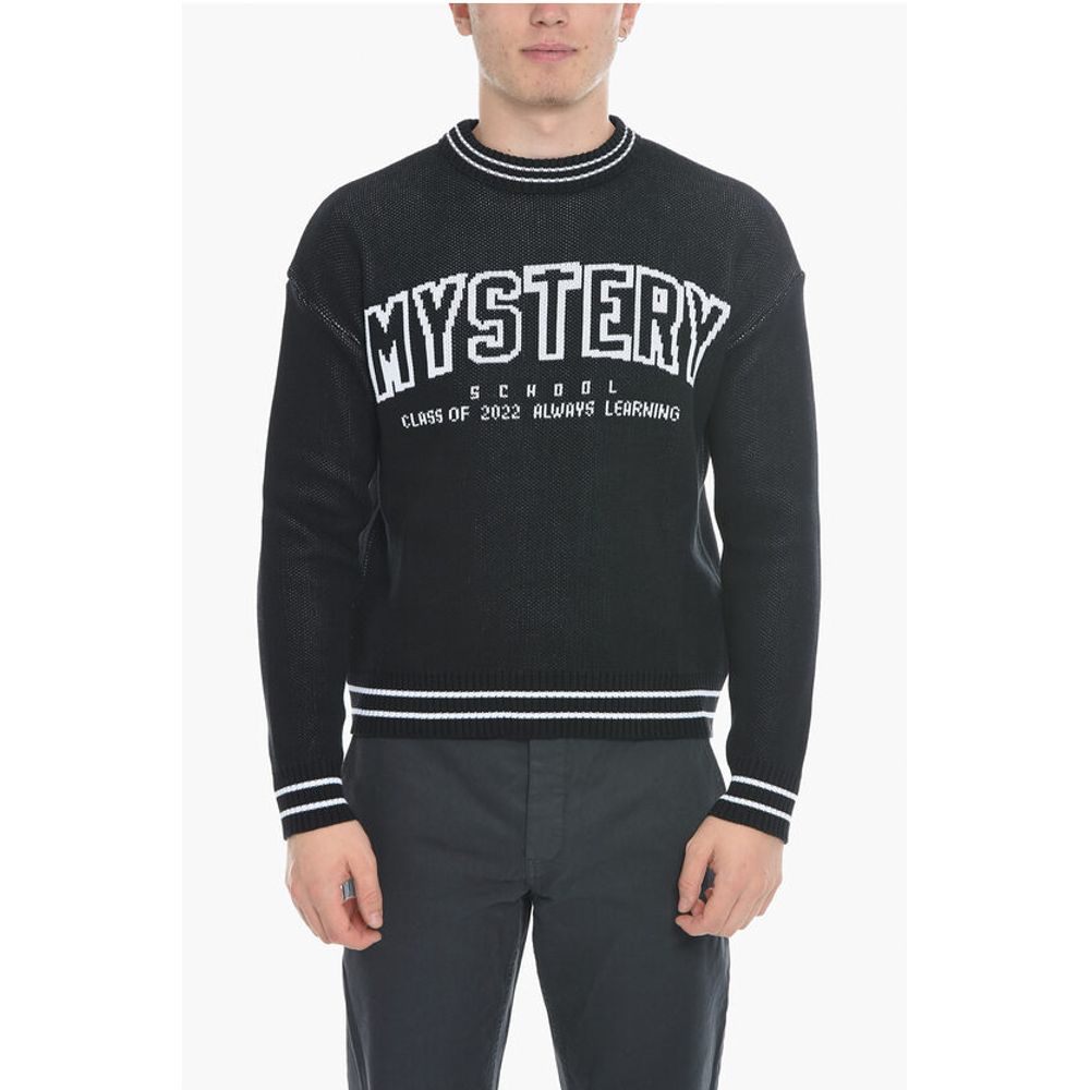 Organic Cotton Crew-Neck Sweater with Contrast Embroidery
