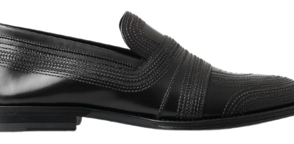 Elegant Black Leather Slipper Loafers
