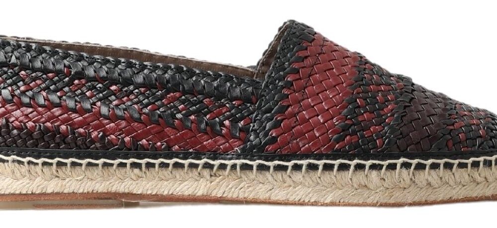 Elegant Woven Leather Espadrilles