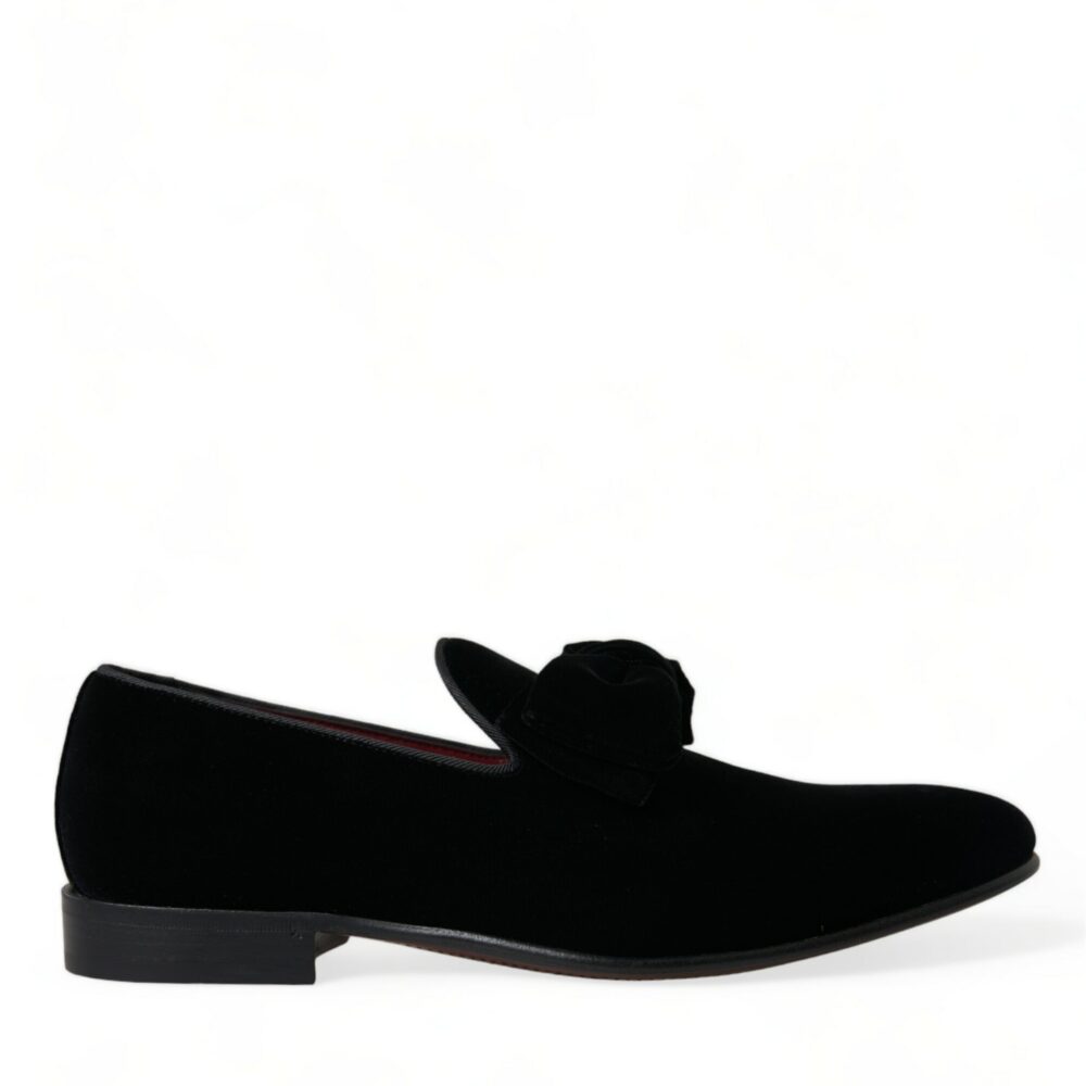 Elegant Black Velvet Loafers - Men's Luxury Footwear