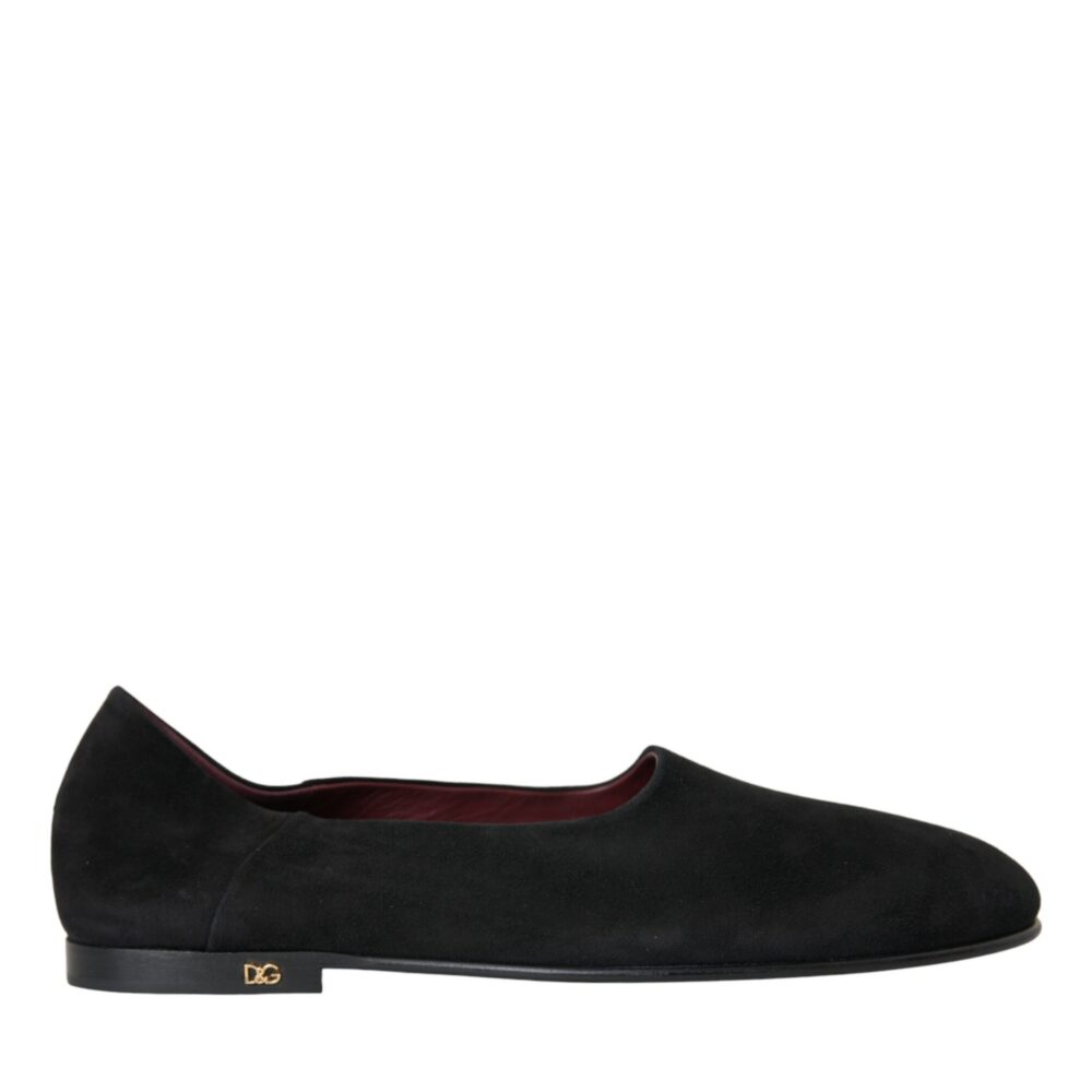 Black Suede Loafers Formal Dress Slip On Shoes