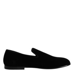 Black Velvet Slip On Loafers Formal Shoes
