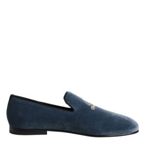 Blue Velvet DG Logo Loafers Formal Shoes