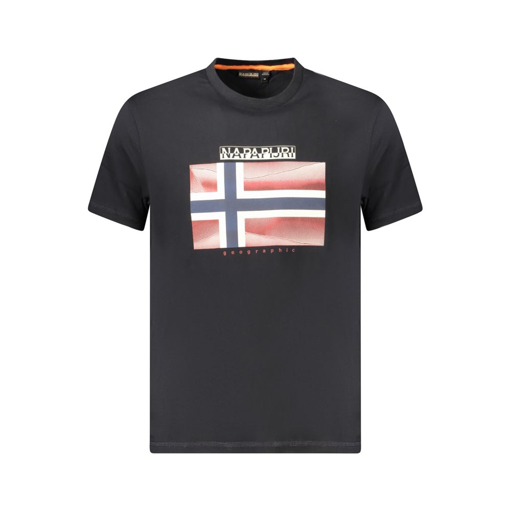 Black Cotton Men T-Shirt
