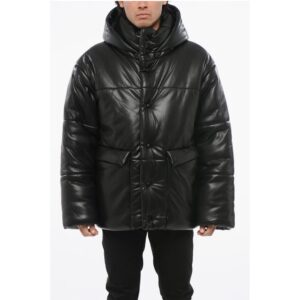 Leather Quilted Down Jacket
