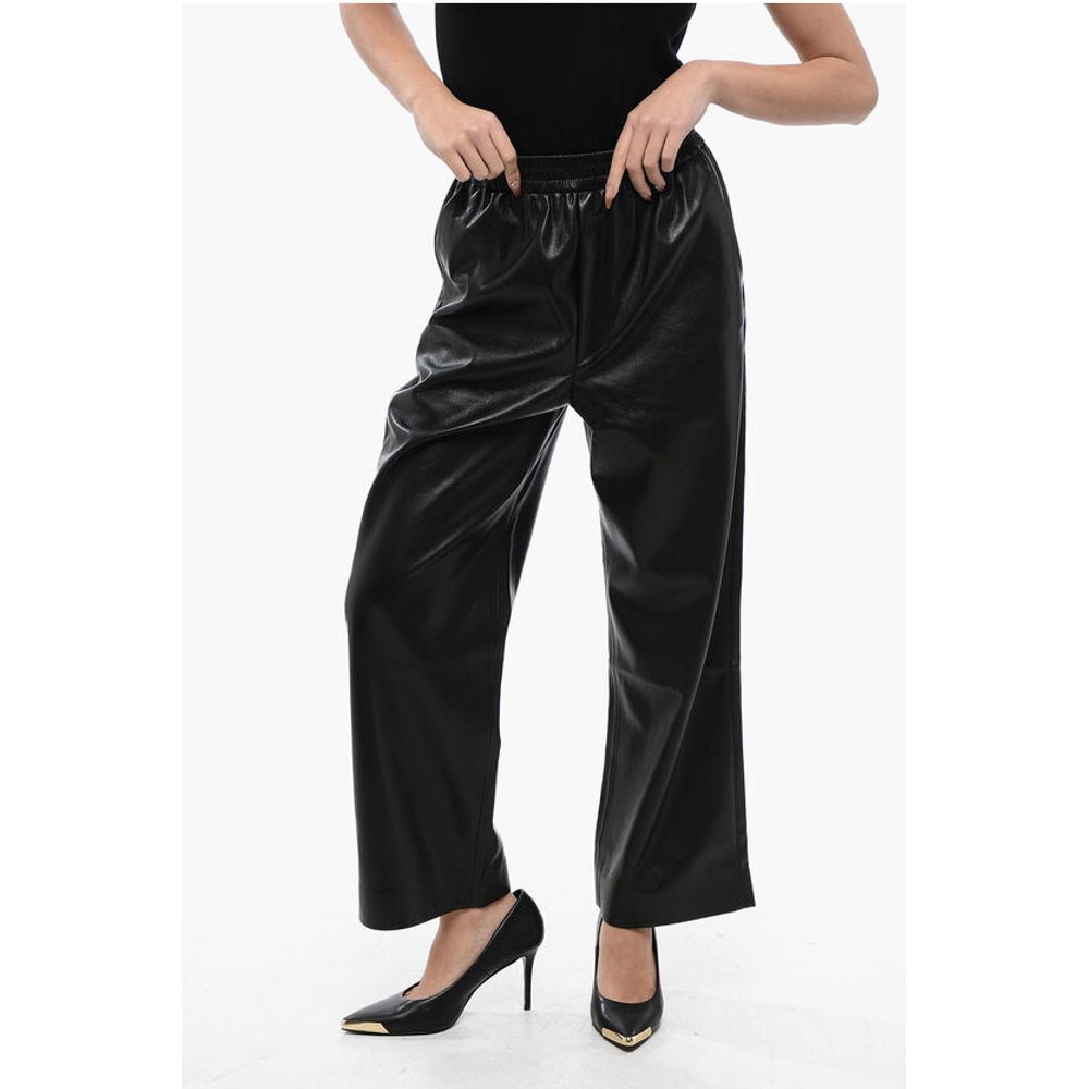 Faux Leather ODESSA Loose Fit Pants with Drawstring Waist