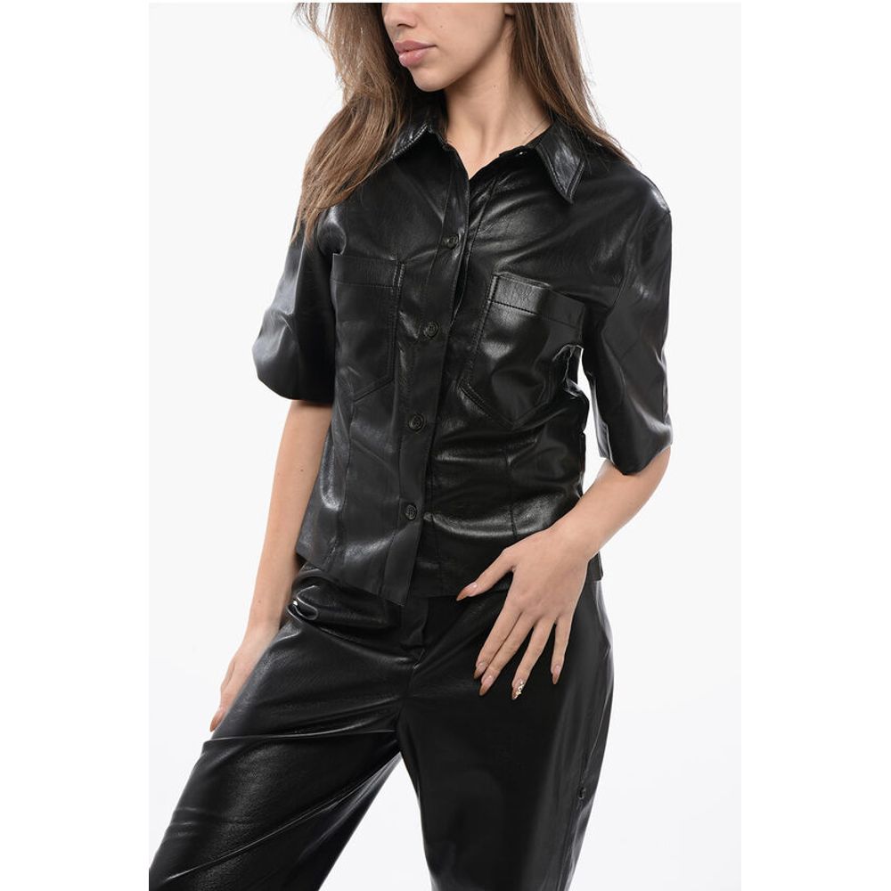Short Sleeved Faux Leather SABINE Shirt