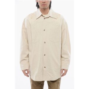 Solid Color MARLAS Overshirt with Embroideries