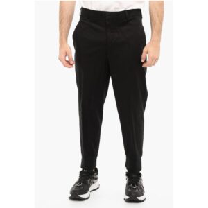 Low-Waist Cotton Stretch Slim Fit Pants