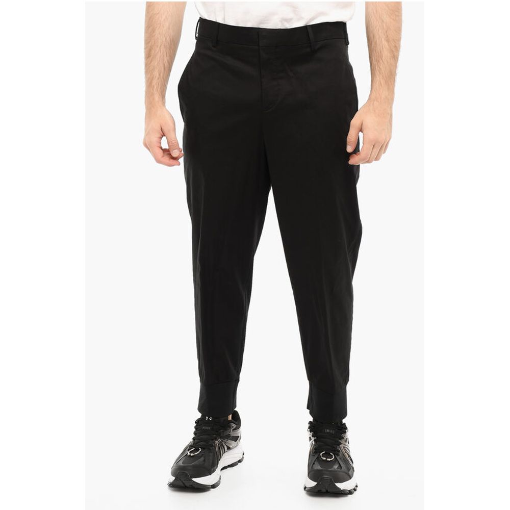 Low-Waist Cotton Stretch Slim Fit Pants