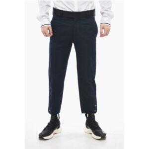 Slim Fit TOM Pants with Contrasting Edges and Ankle Buttons