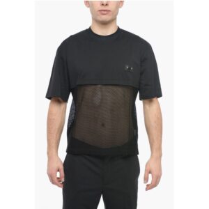 Slim Fit Mesh Crew-Neck T-shirt With Piercing