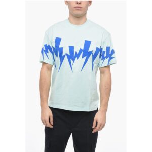 Slim Fit JUMBLED BOLT Crew-neck T-Shirt