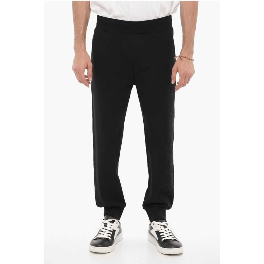 Skinny Fit JUMBLED BOLTS Sweatpants with Embroideries