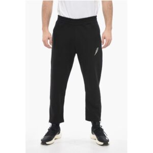 Loose Fit Cotton Blend Joggers with Ankle Zip