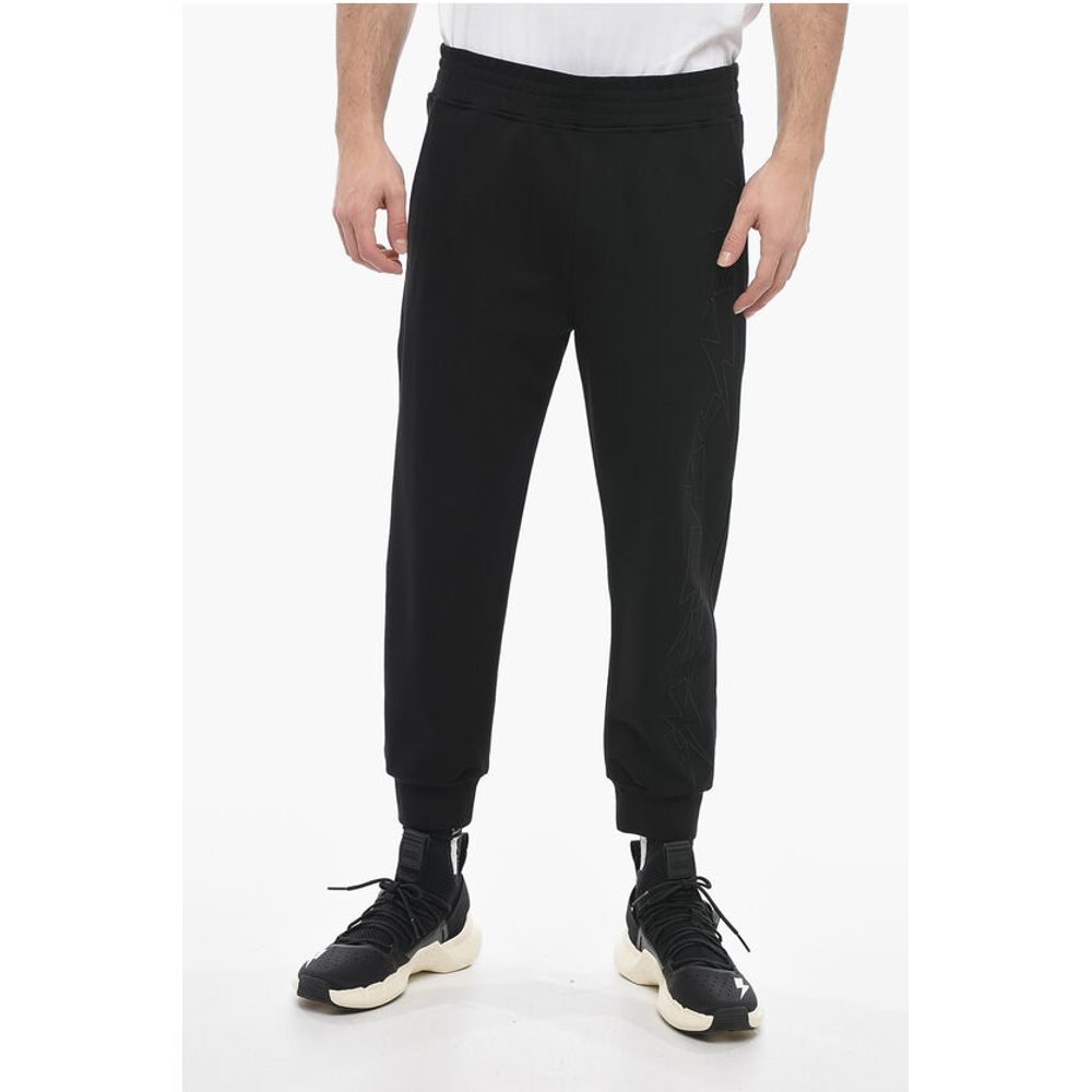 Skinny Fit JUMBLED BOLTS Sweatpants with Embroideries