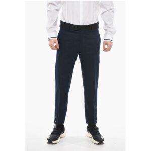Slim Fit TOM Pants with Contrasting Edges and Ankle Buttons