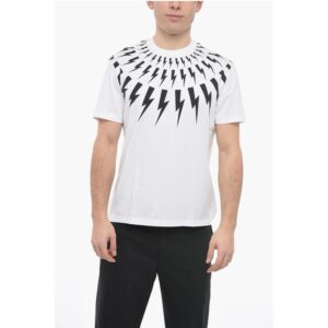 Slim Fit FAIR-ISLE THUNDERBOLT Crew-neck T-Shirt