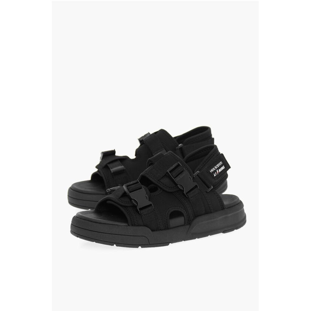 LI-NING Solid Color Double-Buckle Sandals with Socks