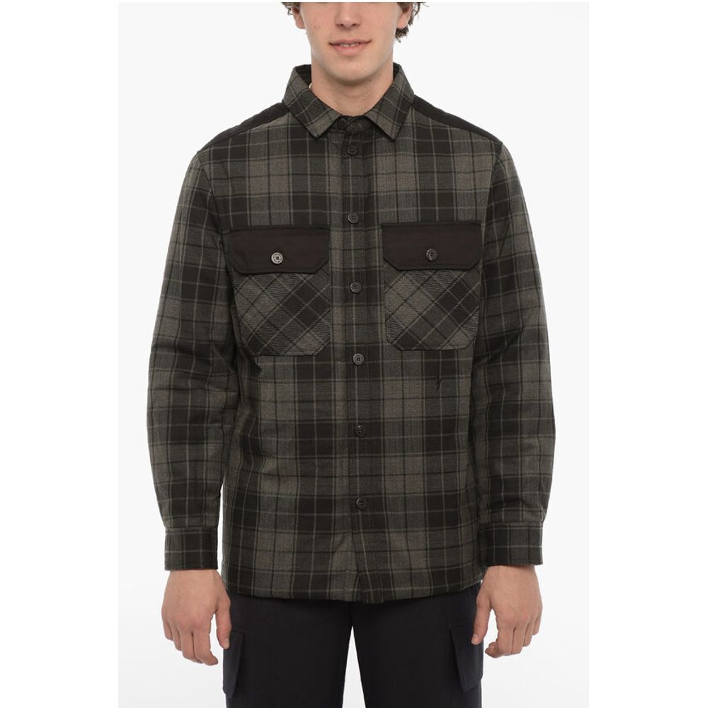 Checked Padded Overshirt with Double Breast Pocket