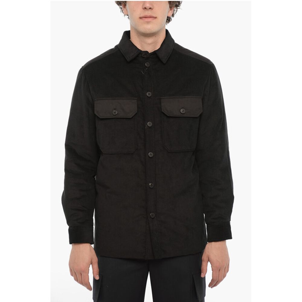 Corduroy Overshirt with Quilted Insert To the Rear