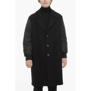 Wool Coat with Nylon Sleeves