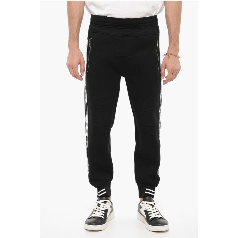 Neoprene Skinny Fit Biker Joggers with Contrasting Side Band
