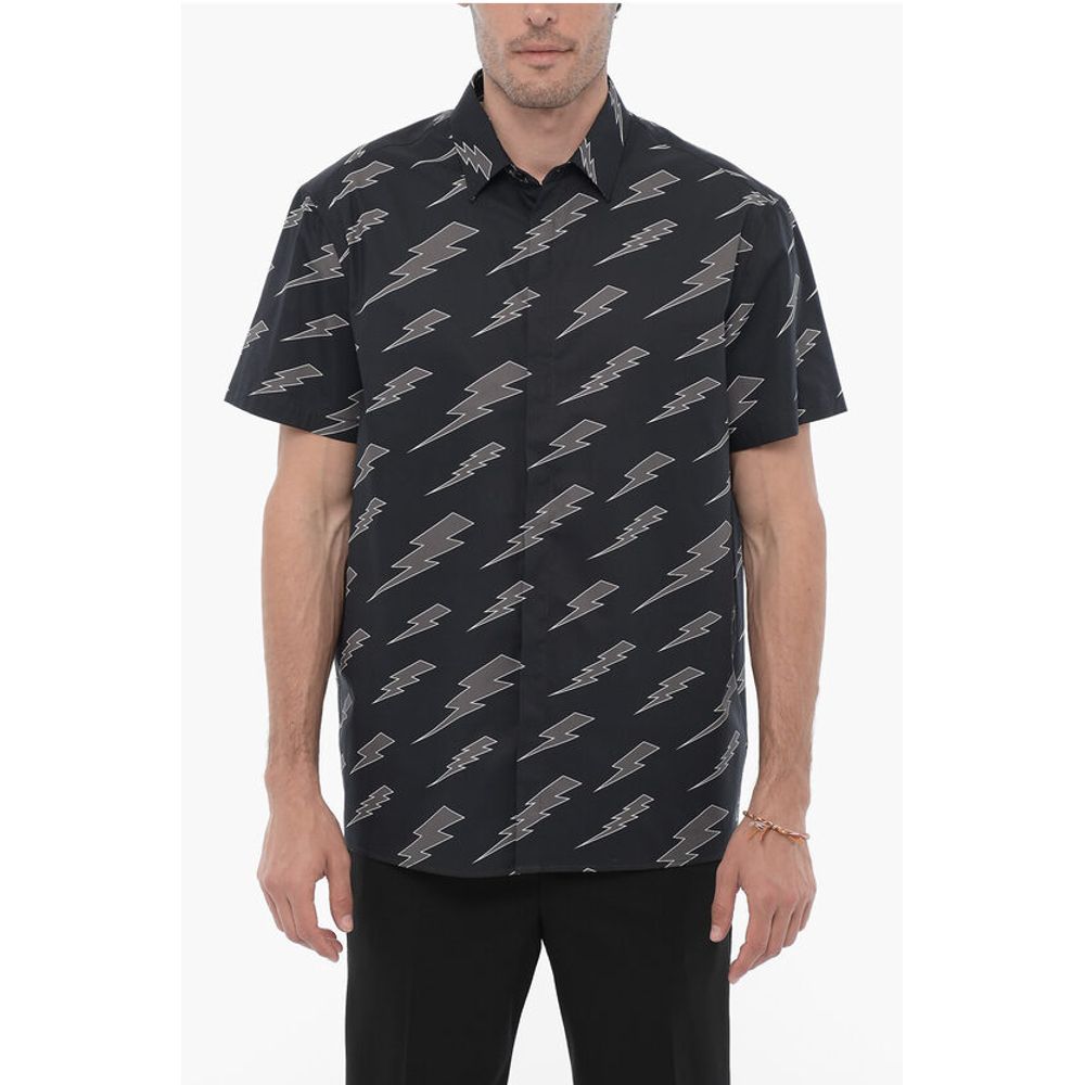 Short Sleeve hirt With All-Over Thunderbolt Print