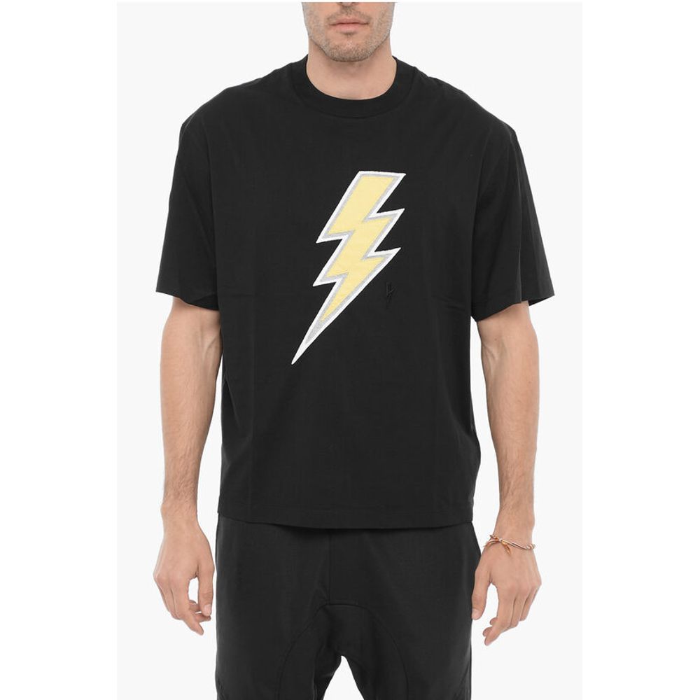 Slim Fit Crew-neck T-Shirt with Contrasting Detail