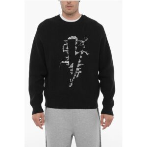 Crew Neck STITCHED BOLT Cotton Blend Sweater