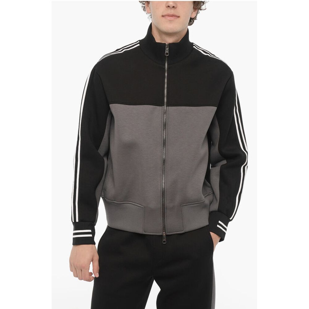 Two-Tone Neoprene Slim Fit Sweatshirt