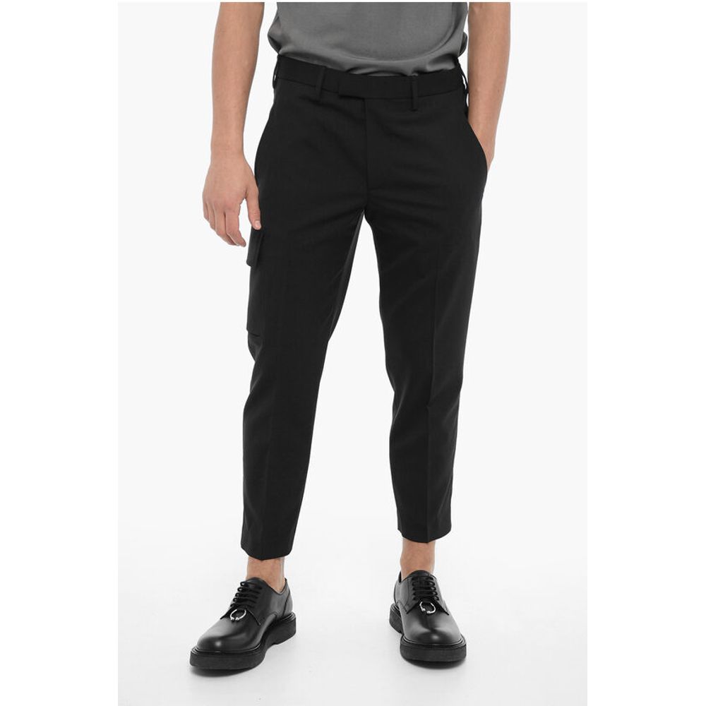 Skinny Fit Cargo Pants with Belt Loops