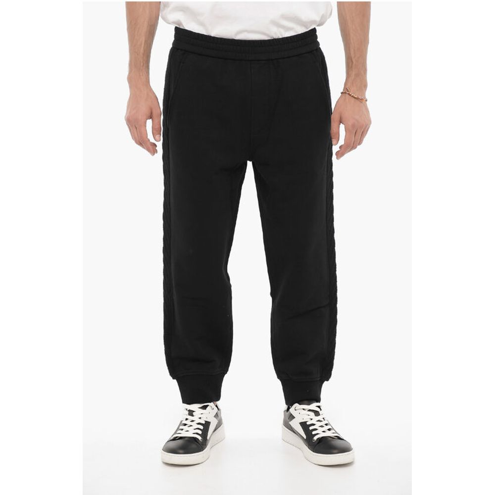 Solid Color Joggers with Wool Side Bands