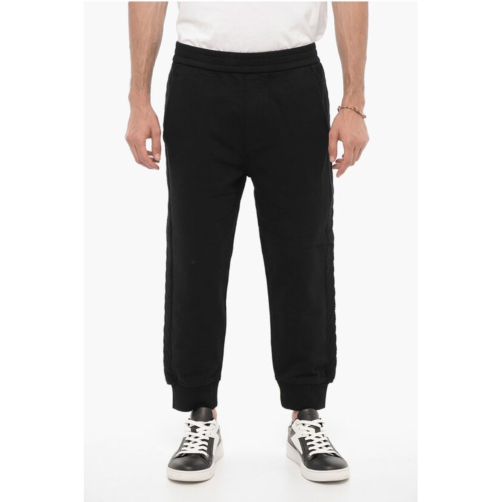Solid Color Joggers with Wool Side Bands