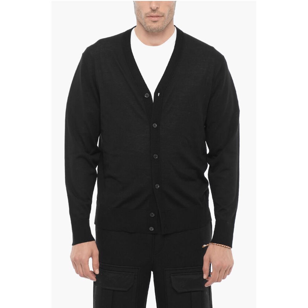 V-Neck Slim Fit Wool Cardigan