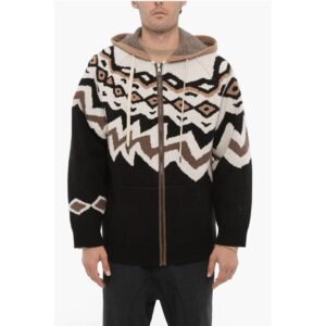Boxy Fit Wool Sweater with Hood