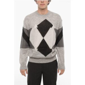 Argyle Motif Crew-neck Sweater