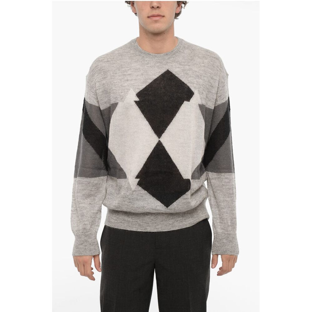 Argyle Motif Crew-neck Sweater