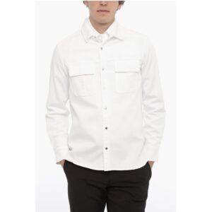 Solid Color GANG WORKWEAR Overshirt with Double Breast Pocke