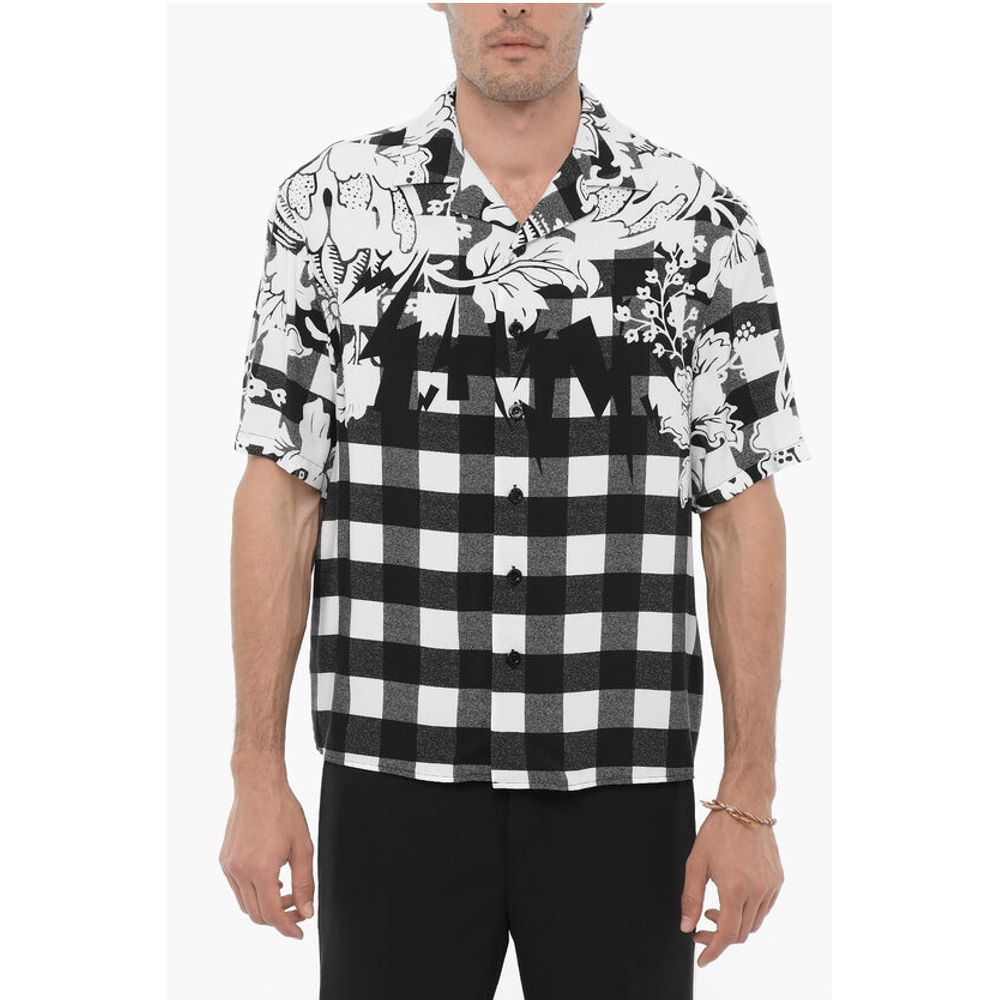 Double Patterned Boxy Fit Shirt