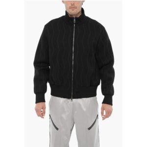 Embroidered Slim Fit Sweatshirt with Zip Closure